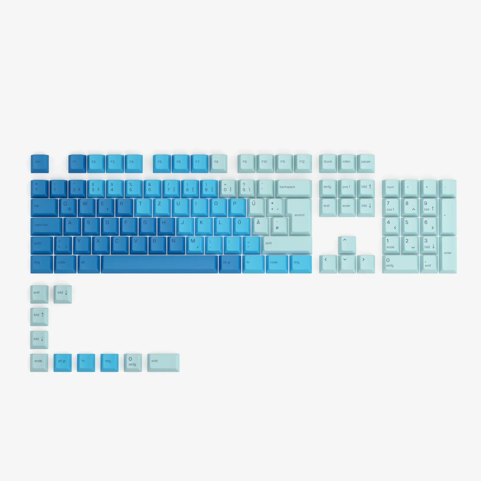 Glorious GPBT ANSI Sublimated Mechanical Keyboard Keycaps (Ocean) 114-Keys - Image 9